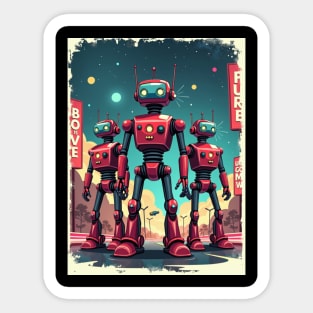 Retro Robot Revival: Vintage Visions of the Future Sticker